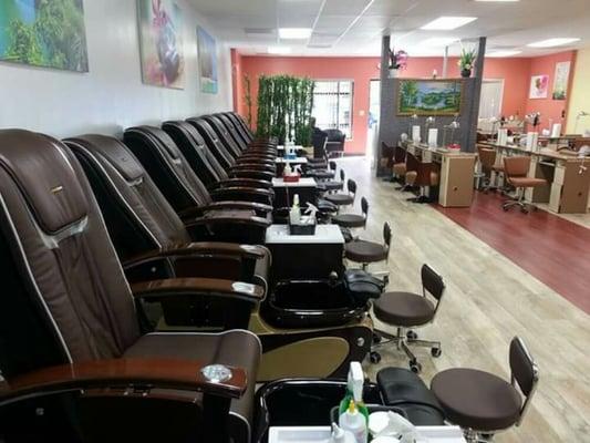 We have 10 spa pedicure & 
8 manicure table.