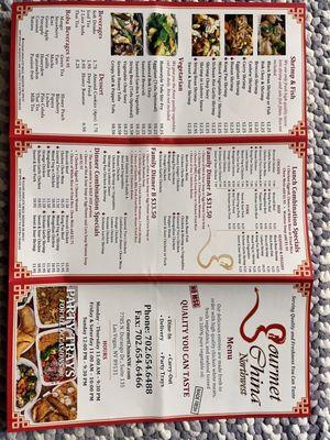 Menu side 1