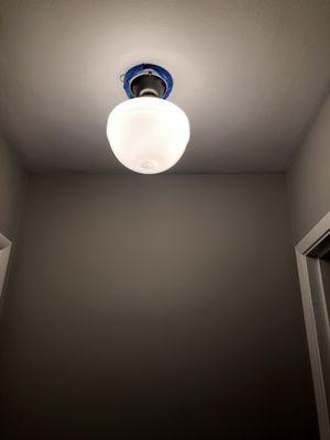 And excuse the painter's tape; after replacing the light fixture we needed to repaint.