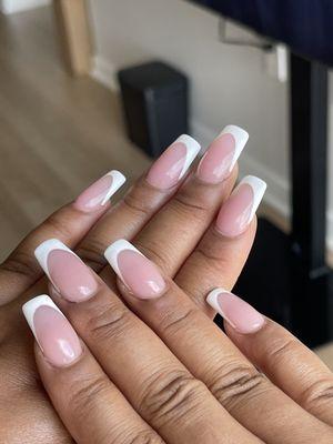 Acrylic nails with French design