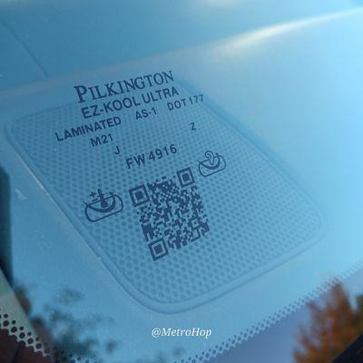 This is the excellent Pilkington windshield installed by P&P Auto Glass.