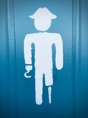 Cute men's bathroom sign.