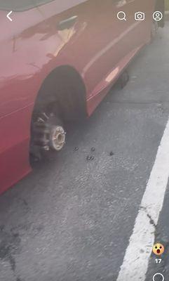 All 4 tires stolen.