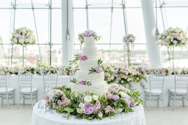 Ribbons of Fondant wedding cake