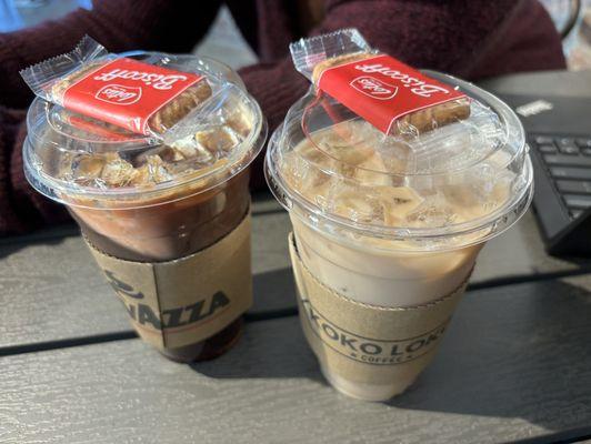 iced cafe mocha & iced chai latte - large