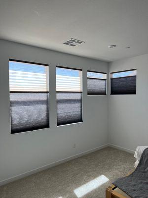 TriLight Honeycomb Shades  by Alta Window Fashions Installed on Waterstone Ave in Inspirada, Henderson, NV