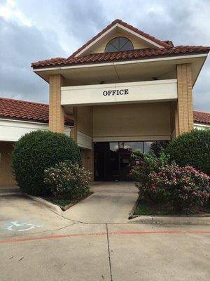 Please use this entrance. This is a multipurpose center mostly used by a church but a few outside offices like mine are on the premises.