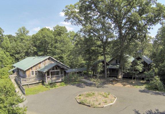 View from above shows the paved driveway which invites activities such as Skateboarding, riding bicycles, rollerblading and chalk art.