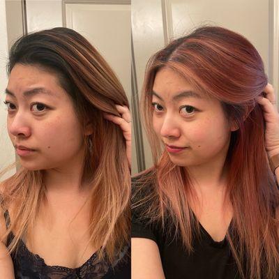 Before & After Custom Highlight & Color! All the Rosé vibes!