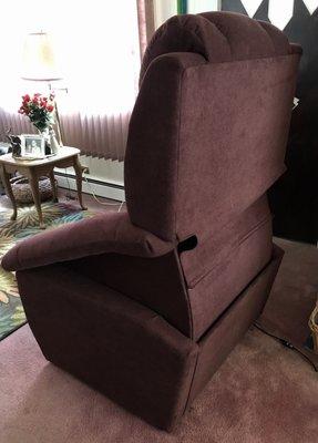 the Clayton Lux Lift chair with Caprice fabric - notice how it lifts not like most lesser brands which lift from the base.