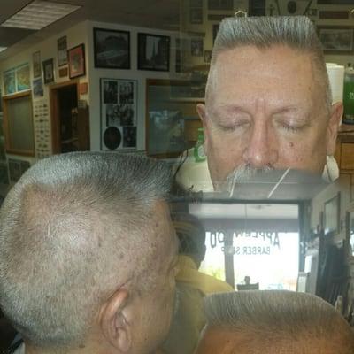 The classic flat top haircut.