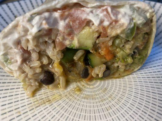 Roasted Vegetable Burrito + guacamole