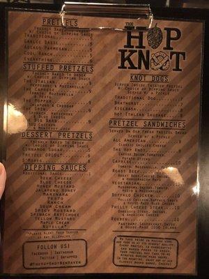 Pretzel menu