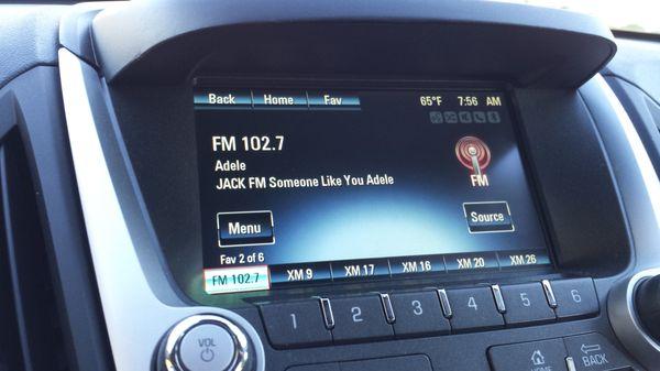 Jack FM on my rental car radio