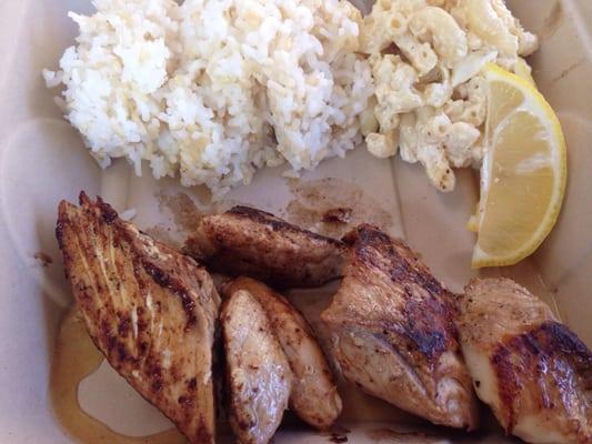 Mahimahi w rice and mac&cheese salad