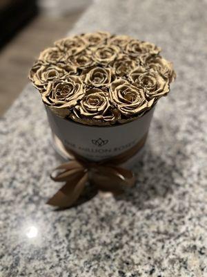 It was a gift for a friend who was under the weather and she loved it! Always beautiful flowers."  The gold is always my favorite "go to"!