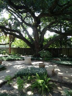 A secret literary garden is part of this library.