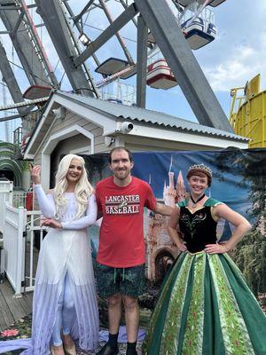 Photo with Anna and Elsa from Frozen on Boardwalk