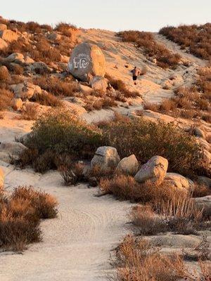 From the top, the steep, rocky terrain @ Pumpkin Rock Trail in Norco CA.