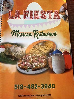 Front of the menu