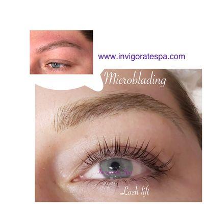 Here are the stunning results of a lash lift and eyebrow Microblading. www.invigoratespa.com 317-688-7275