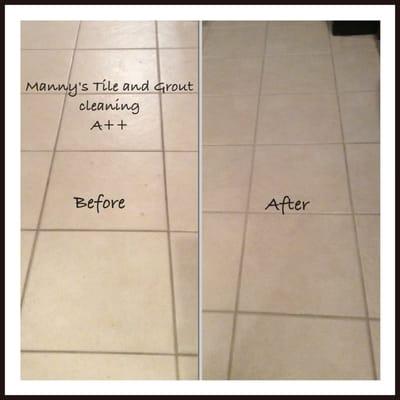 Before and after photo tile and grout cleaning