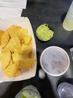 Order of chips and guacamole not worth the cost