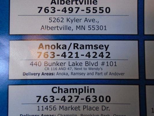 The location closest to me - Anoka/Ramsey.