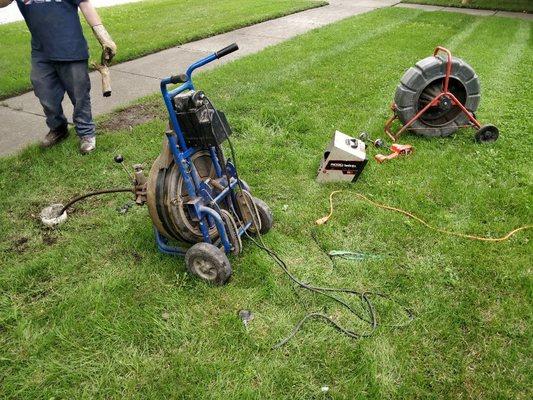 Main sewer drain cleaning and sewer camera inspection