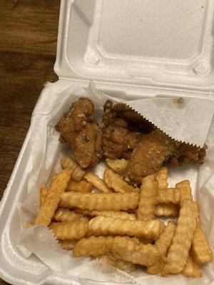 Garlics Parm wings and fries