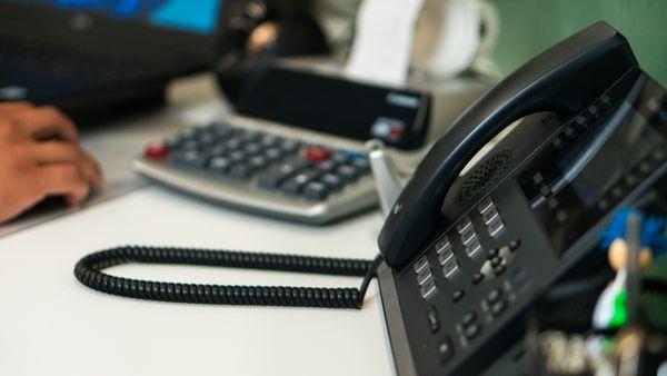 Desk phone on MBS Accountancy desk