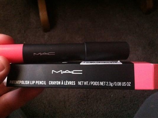 I bought the newest item in Mac: patent polish lip pencil in "go for girlie" gorgeous!