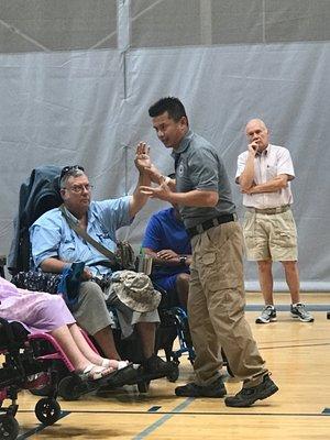 Instructor Jui Chiu also teaches those with limited mobility.