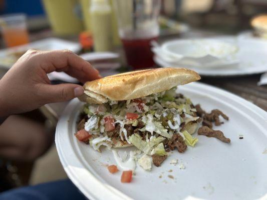 Torta de beef fajita