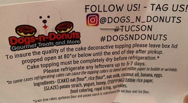 Cake Care Directions