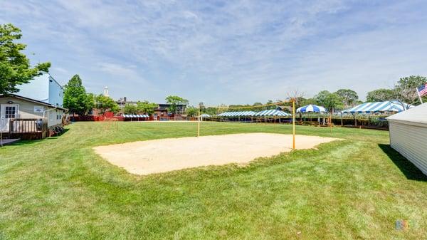 Beach volleyball court and main fields