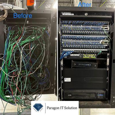 Another customer we help cleaned up their network rack.