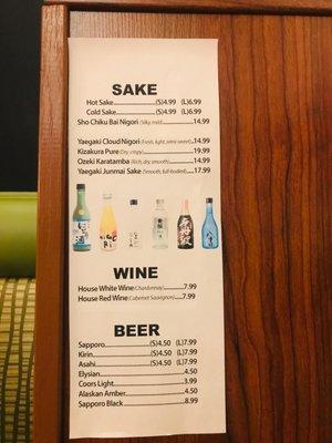 Drink list