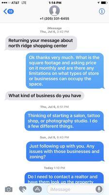 Texts to college station properties...