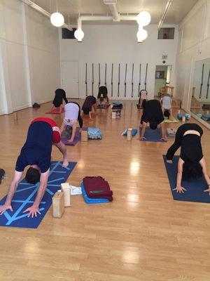 Chigusa’s morning class doing adho mukha shvanasana