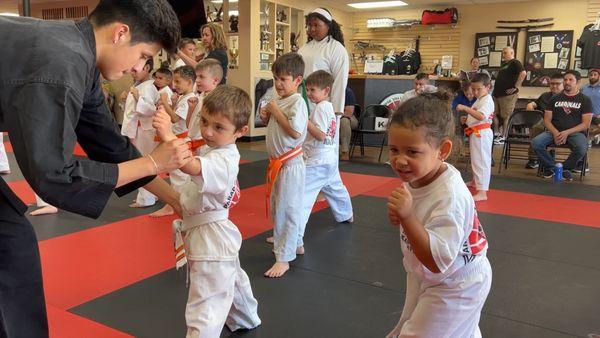 Kids learn focus in Martial Arts