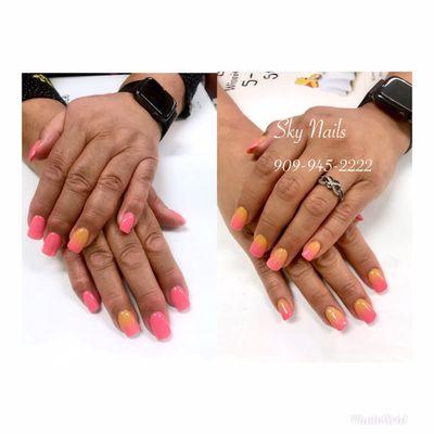 Dipping powder with ombré 40$