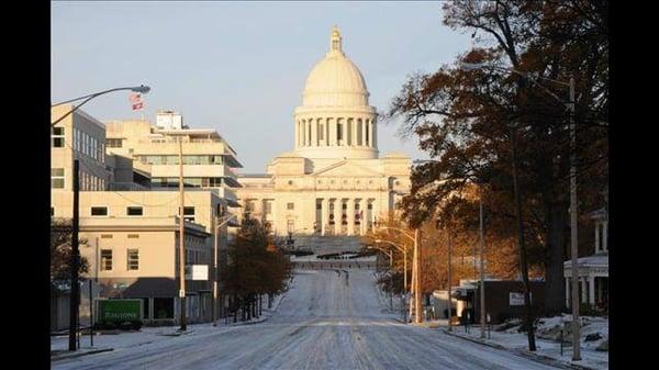 The view from in front of Frances Flower Shop...we are just a couple of blocks from the State Capitol