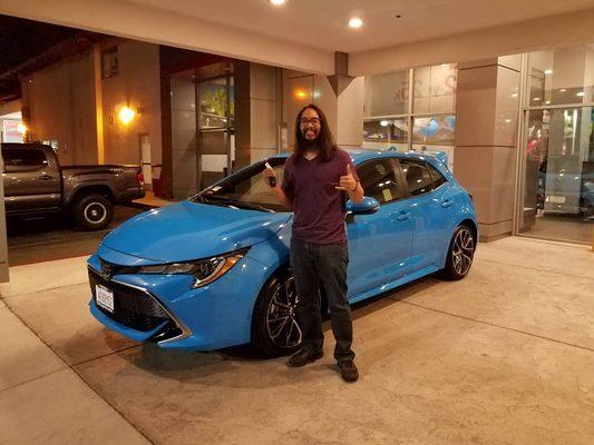 2019 Toyota Corolla Hatchback 6 speed manual in Blue Flame