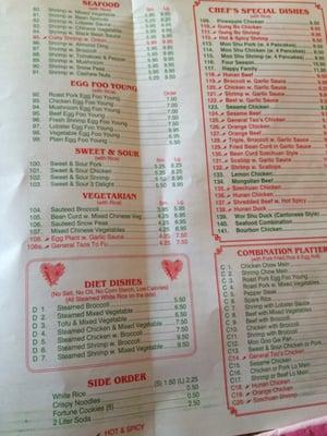 Menu (back) part 2