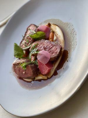 Grilled California lamb loin