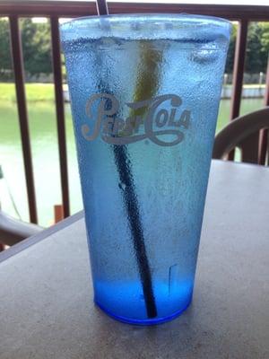 Notice the coating of brown gunk on the inside (most noticeable to the right of the straw). Free sample of previous diners drink