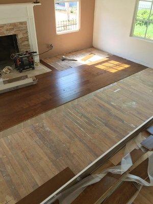 New hardwood and vinyl plank  floor installation repair and sanding