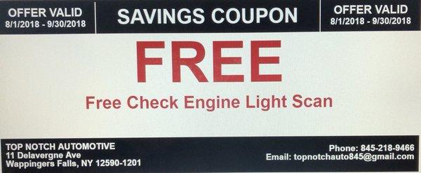 Savings coupon