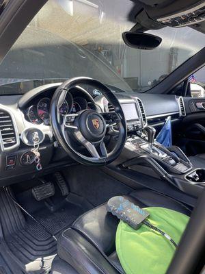 Smog check being performed on this Porsche